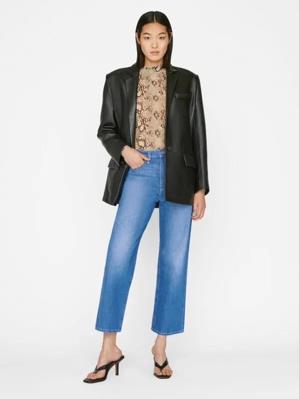 FRAME Le Jane Crop Jeans in Atrium Medium Wash Size 29